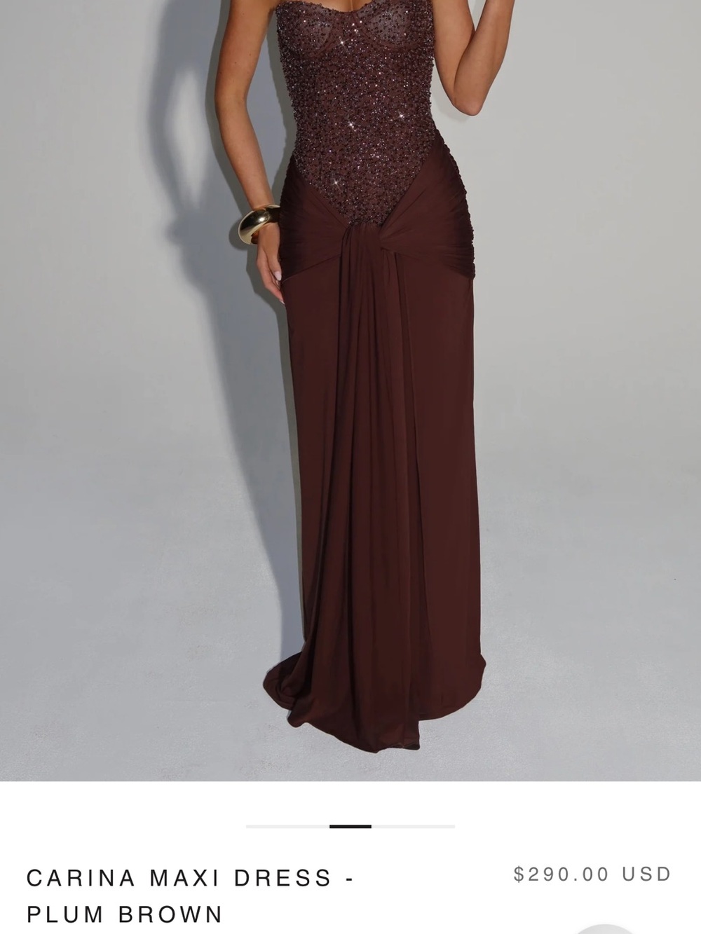 Babyboo Carina Plum Brown Maxi Dress